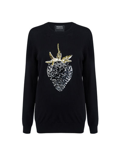 MARKUS LUPFER - dark strawberry sequin natalie sweater