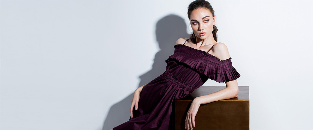 TIBI Poplin Ruffle Dress
