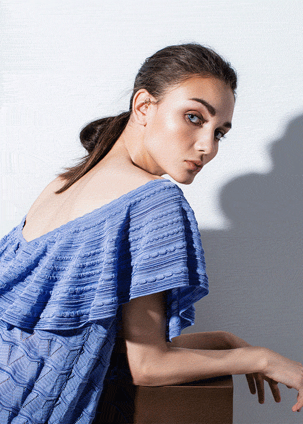 M MISSONI Knit Ruffle Top