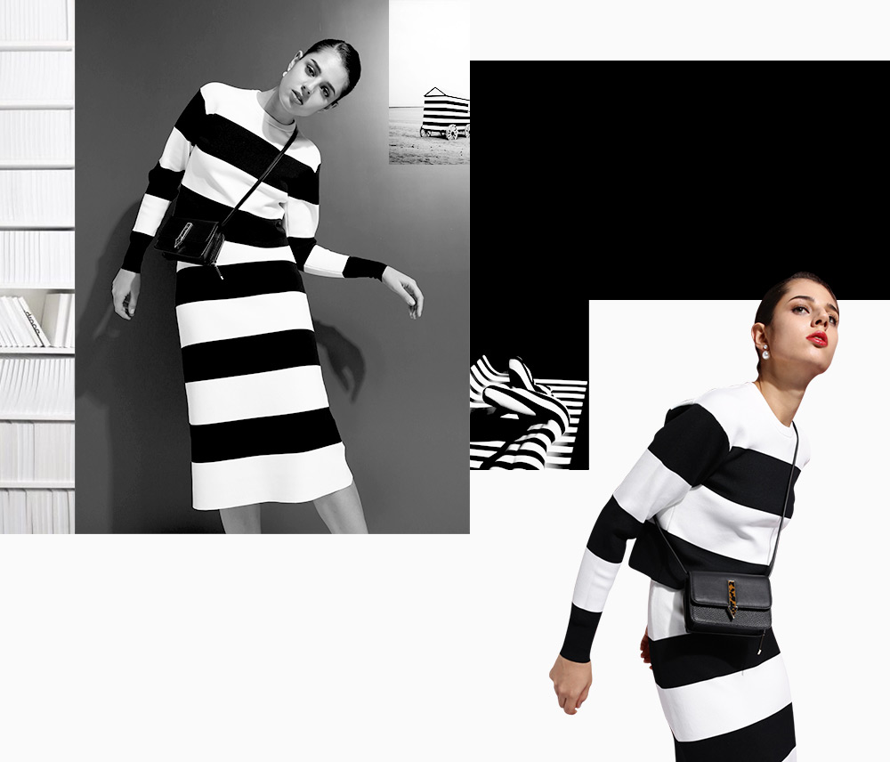 black and white