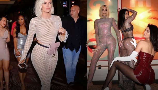 KHLOE KARDASHIA 穿上透視連身衣，性感度完勝 KIM ​
