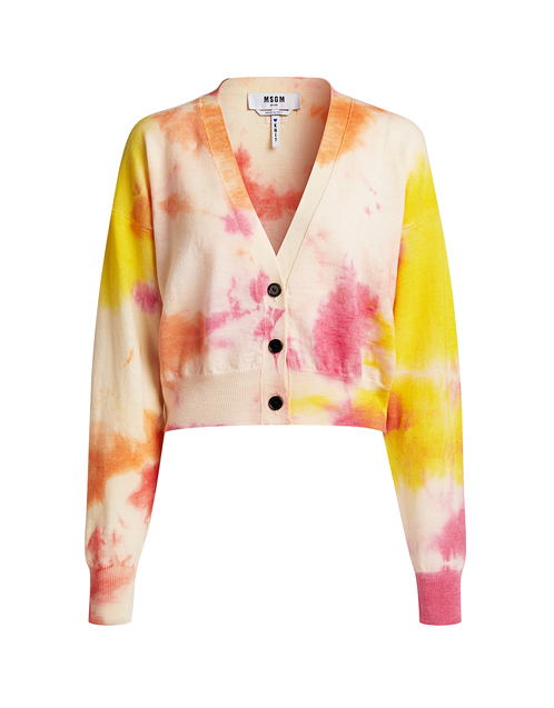 MSGM Maglia Tie Dye Cropped Cardigan