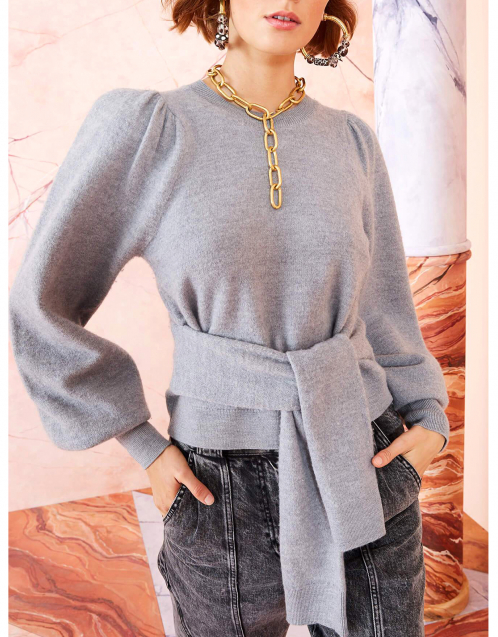 Rubi Merino Wool Tie Waist Sweater
