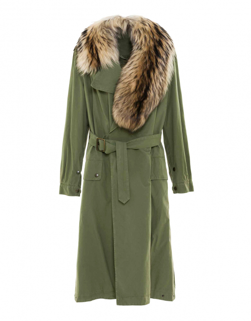 Nick Wooster Fur Scarf Trench Coat