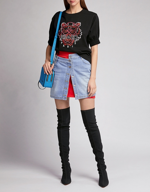  Color Layered Denim Mini SKirt