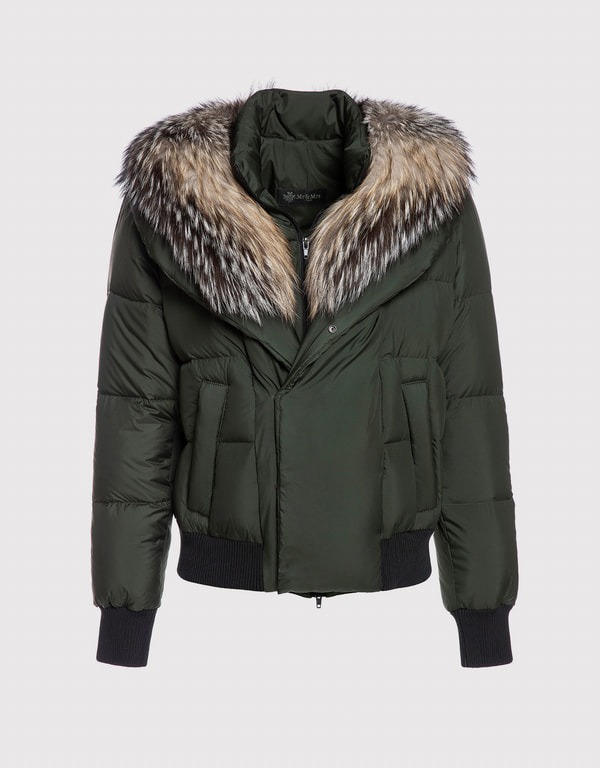  Short Fox Fur Short Puffer Jacket