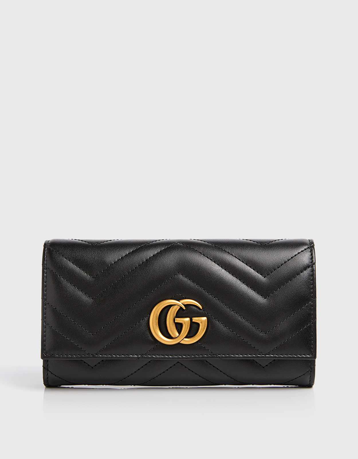GG Marmont 皮革釦式長夾