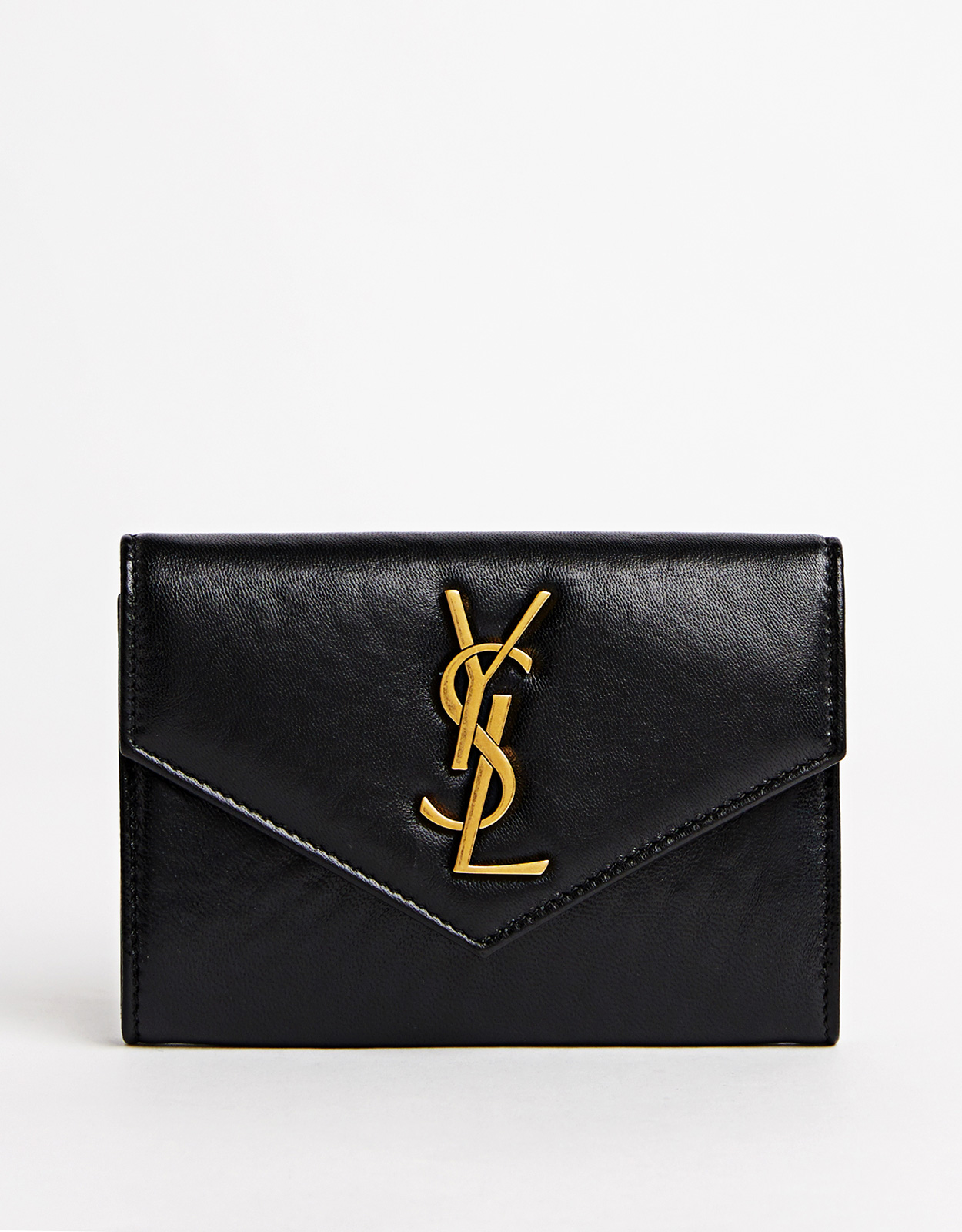 YSL Monogram 皮革翻蓋皮夾