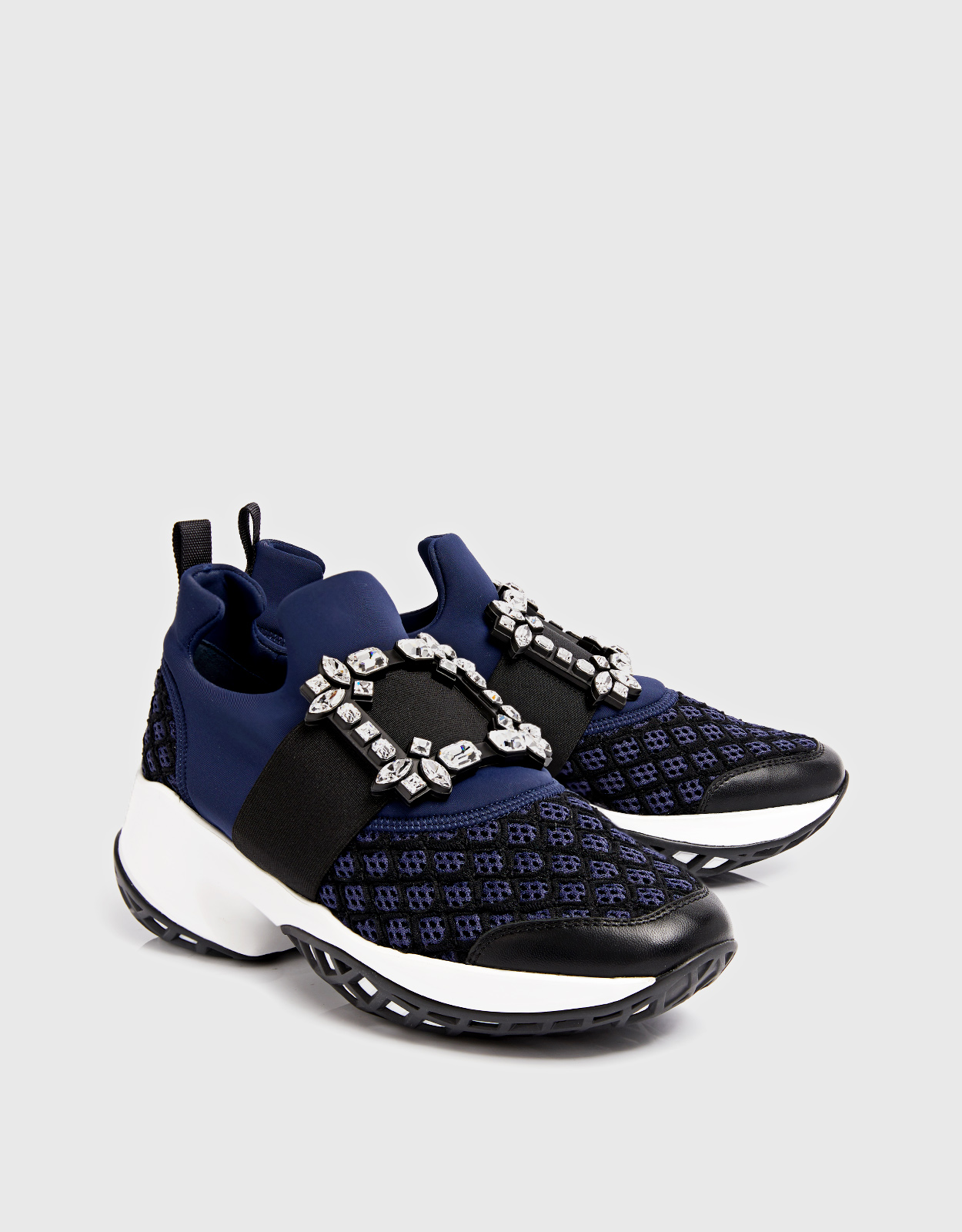 Viv' Run Technical Fabrics Strass Buckle Sneakers