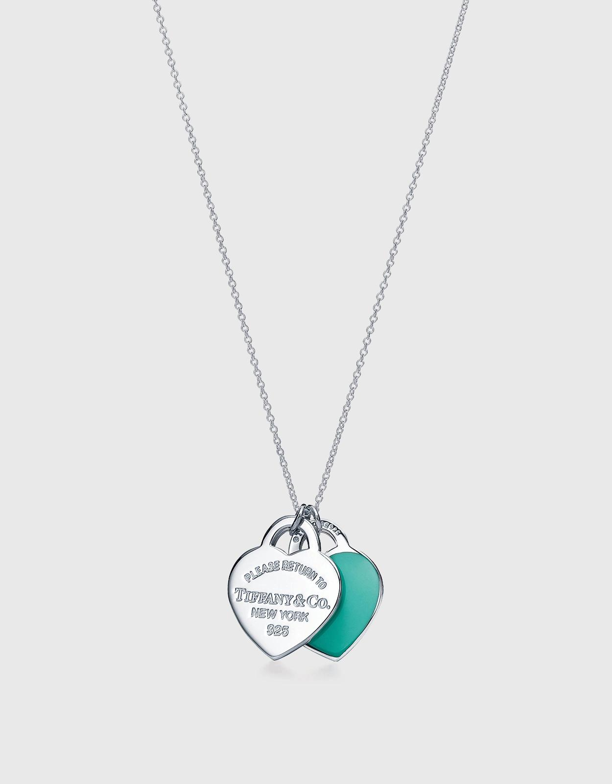 Return to Tiffany Tiffany Blue スターリングシルバー Double Heart TagPendant Necklace