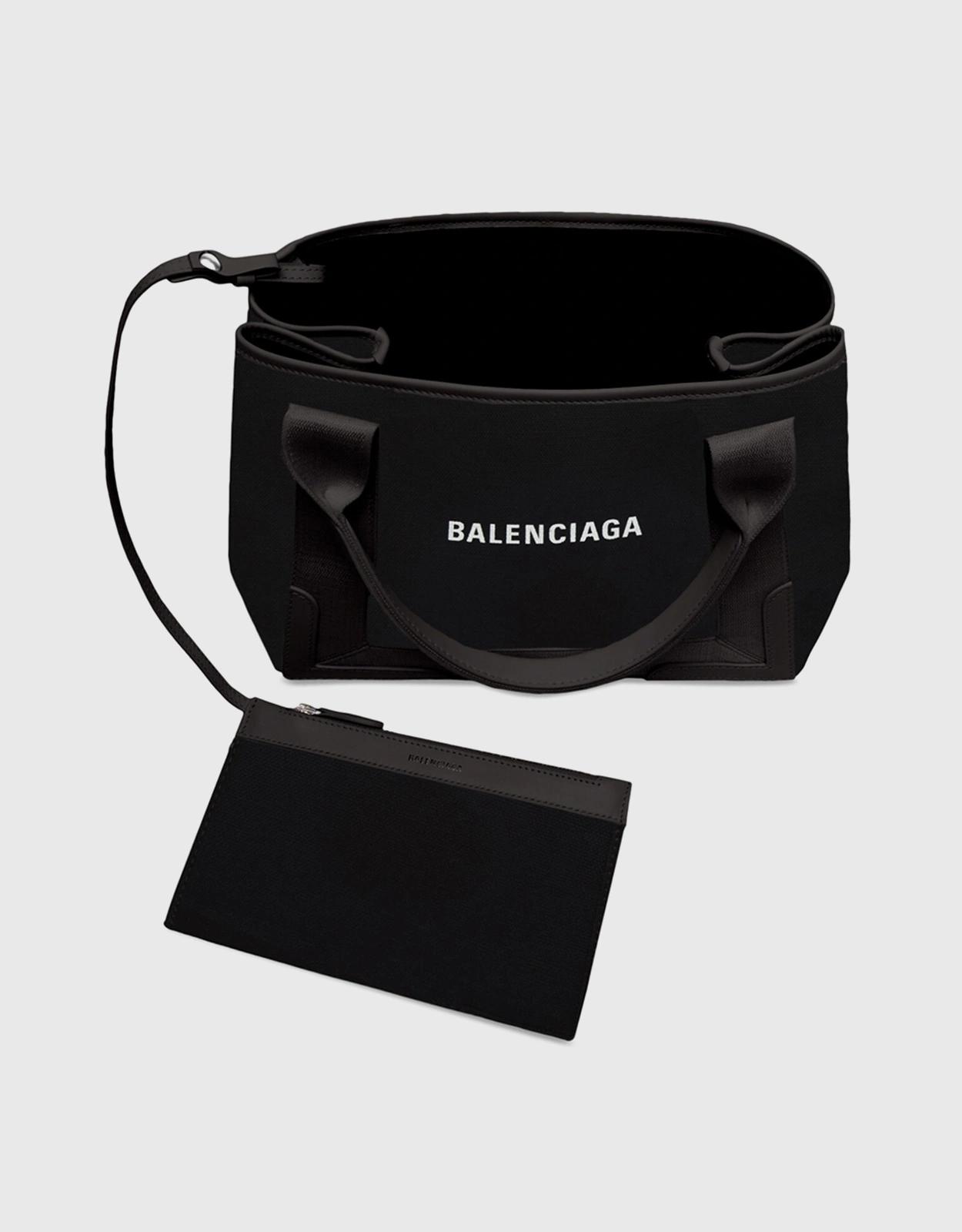 Balenciaga Navy Cabas Small Canvas Handbag