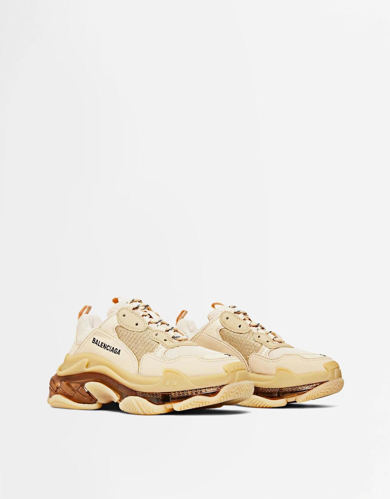 Triple S 透明鞋底繫帶運動鞋