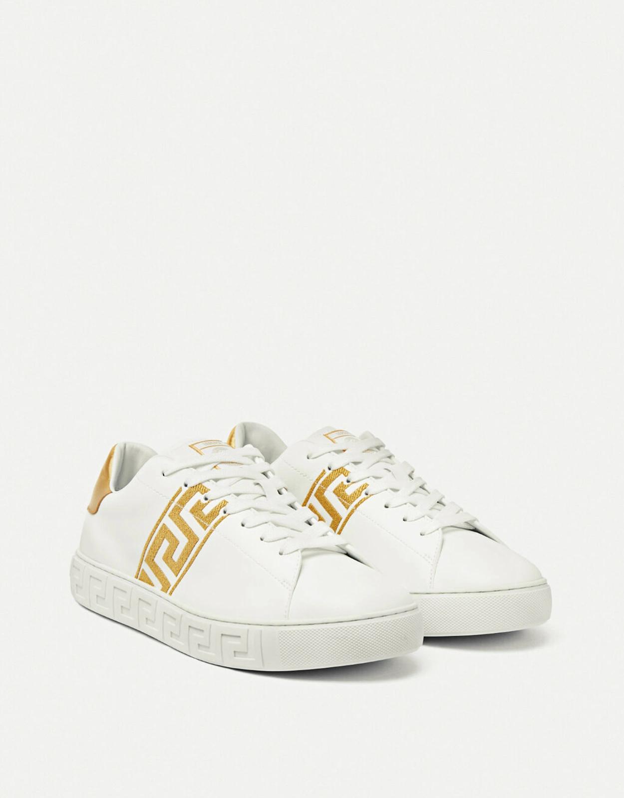 Versace 男士 Greca 刺繡低筒運動鞋