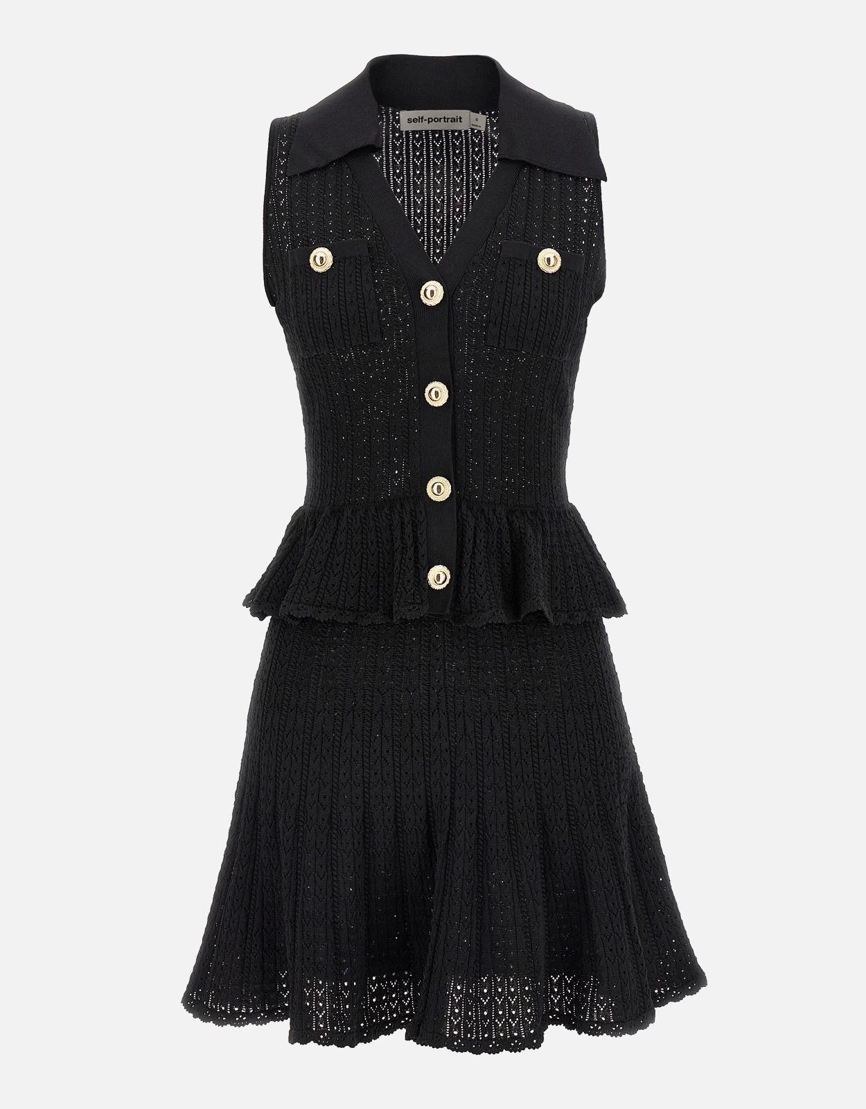 Self-Portrait Pointelle Knit Mini Dress