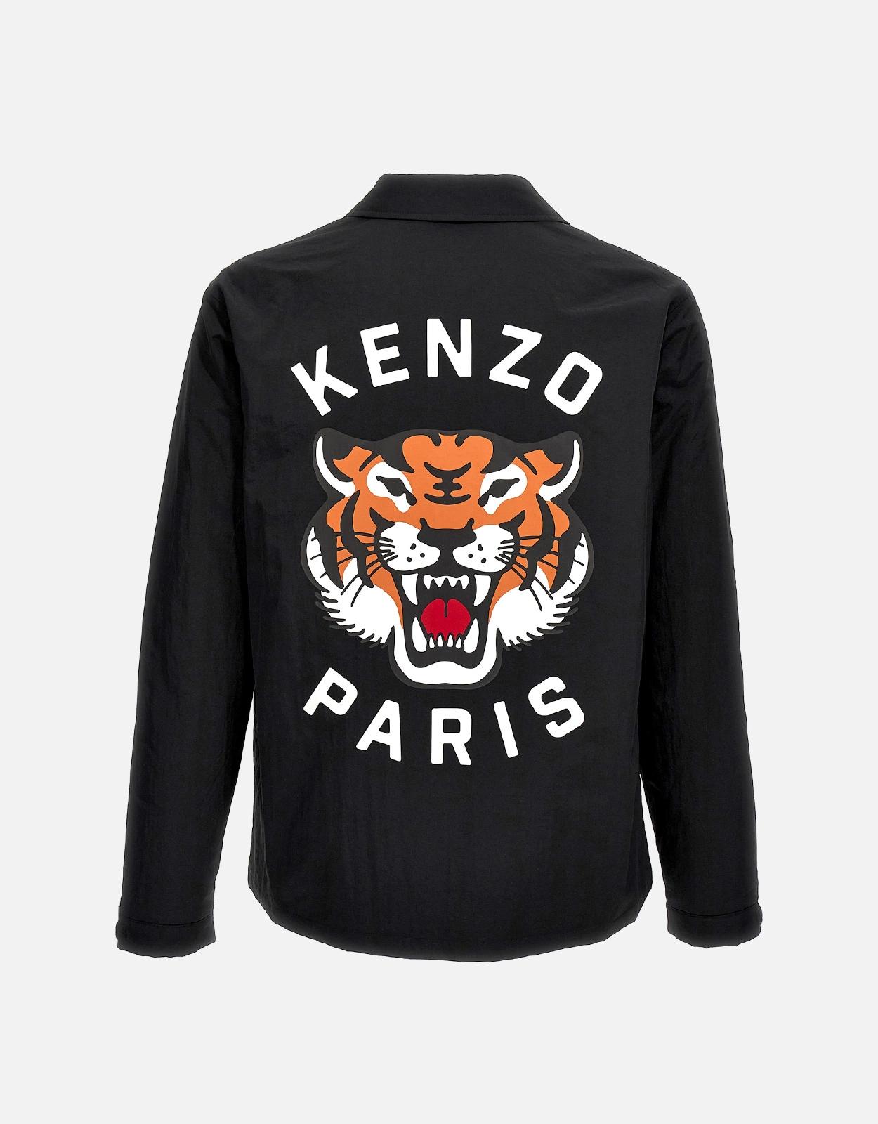 Kenzo 男士 Lucky Tiger 微襯墊尼龍襯衫式外套