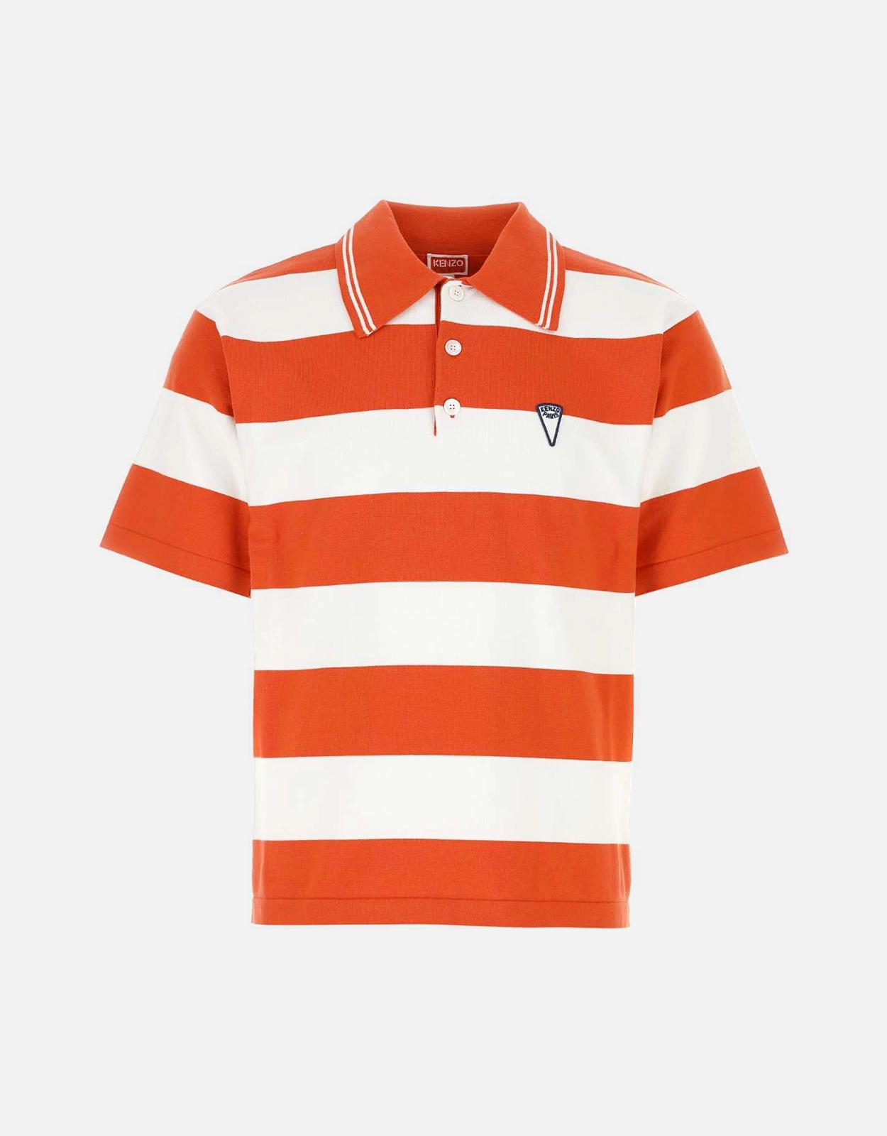 Kenzo 男士Logo貼片棉質條紋Polo衫