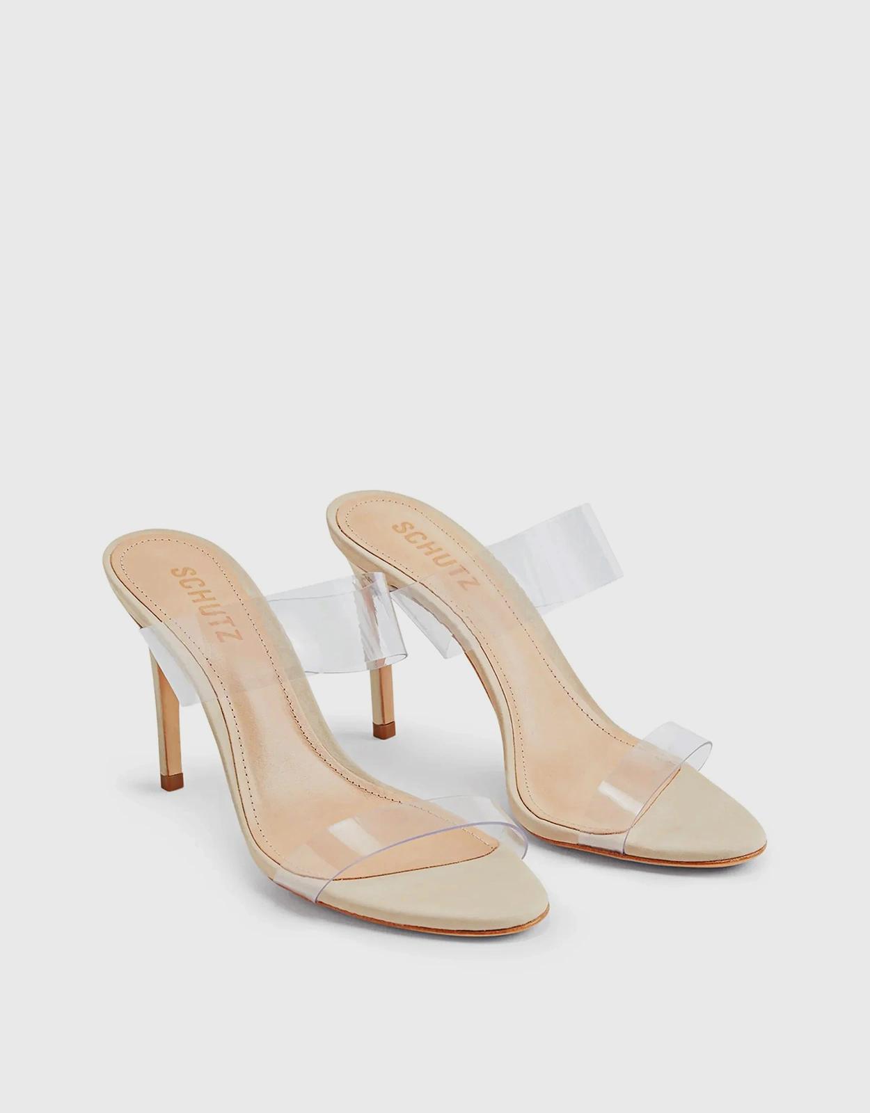 Schutz Ariella 透明雙帶高跟涼鞋