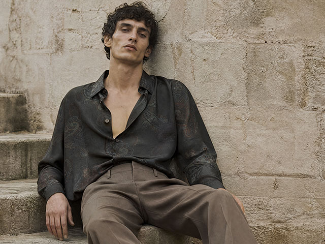 Bottega Veneta メンズライトコットンピケポロシャツ (トップス＆T